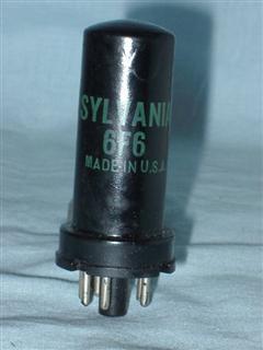 Válvulas pentodo de potência para áudio com base octal - Válvula 6F6/6F6GT Sylvania