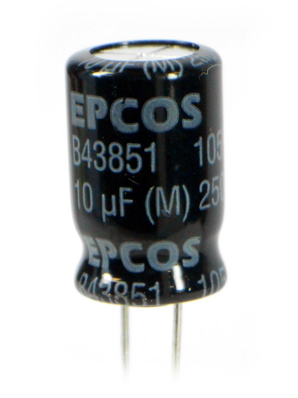 Capacitores Eletrolíticos - Capacitor Eletrolítico 10uF x 250V