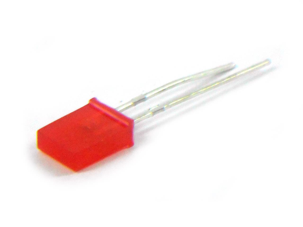 Diodos semicondutores retificadores, detectores e emissores de luz - LED vermelho retangular