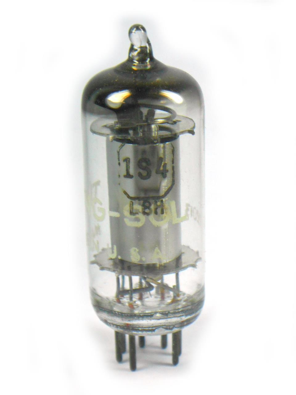 Válvulas pentodo de saída de áudio com base subminiatura de sete pinos - Válvula 1S4 Tung-Sol